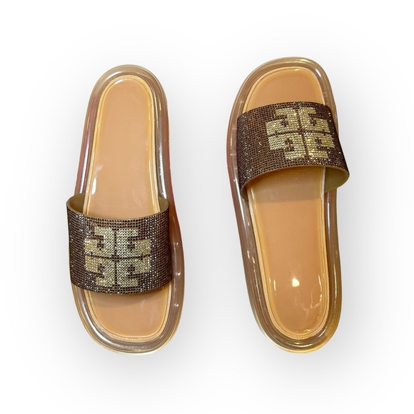 Tory Burch Crystal Bubble Jelly Slide Sandal in Clay/ Peanut Size 11 - Picture 8 of 8